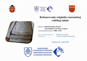 Obnova reliéfnej renesančnej tabule