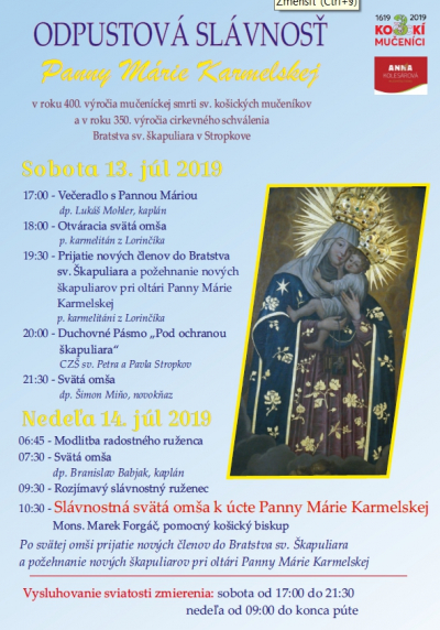 Odpustová slávnosť Panny Márie Karmelskej